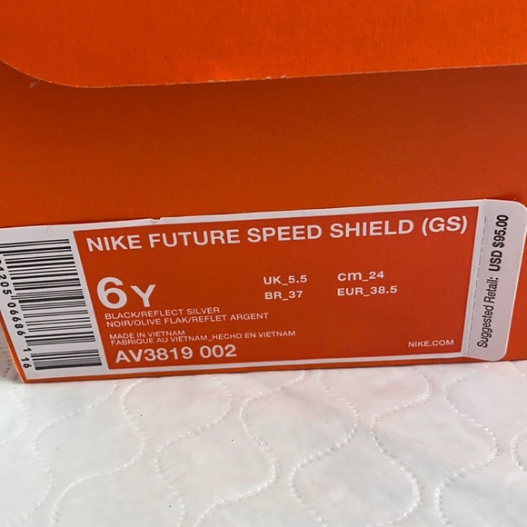 Nike Future Speed Shield running sneakers 6Y Black Silver Olive - Picture 5 of 11